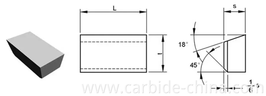 Drawing of type C brazed tips